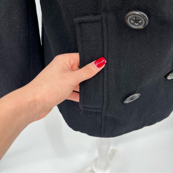 Black Wool Blend Short Coat M Timeless Tailored Winter capsule quiet luxury - Picture 10 of 15